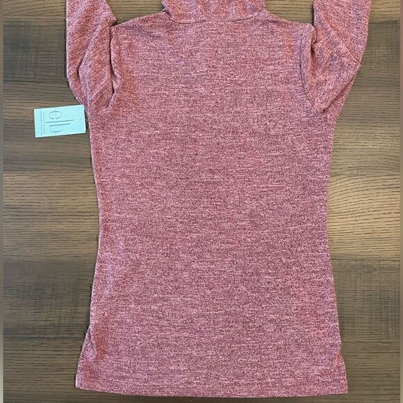 Vocal Lightweight Heathered Plum Long Sleeve Hooded Top with Small Studs - Picture 4 of 10